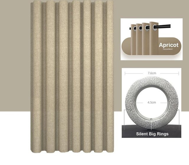 Wasserfester Duschvorhang aus Leinenimitat von WHQ Home Decoration in Apricot, B: 150 cm, H: 200 cm - Bild 1