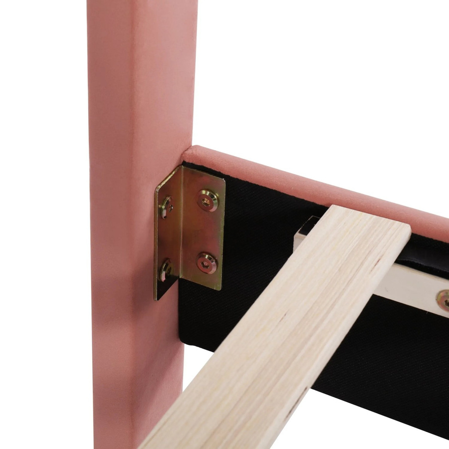 KOMHTOM Polsterbett Jugendbett aus Samt in Rosa mit Lattenrost und höhenverstellbarem Kopfteil, B/T/H: 90 x 200 x 107,5 cm - Bild 2