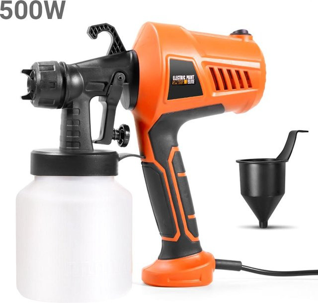 Kkmoon Elektrisches Farbspritzgerät mit 500 W, Tragbare Airbrush-Spritzpistole in Orange mit 800 ml Behälter - Bild 1