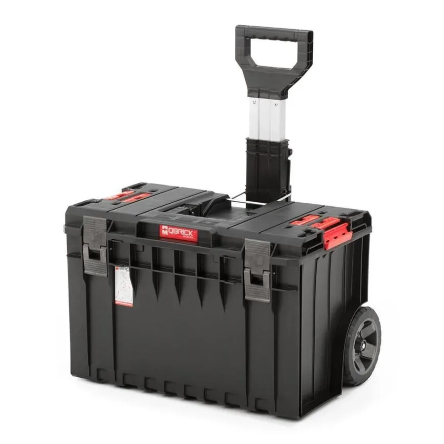PROREGAL QBRICK Werkzeugtrolley One 50 Liter in Schwarz aus Metall mit Deckel, Teleskopgriffen und Gummirädern - Bild 2