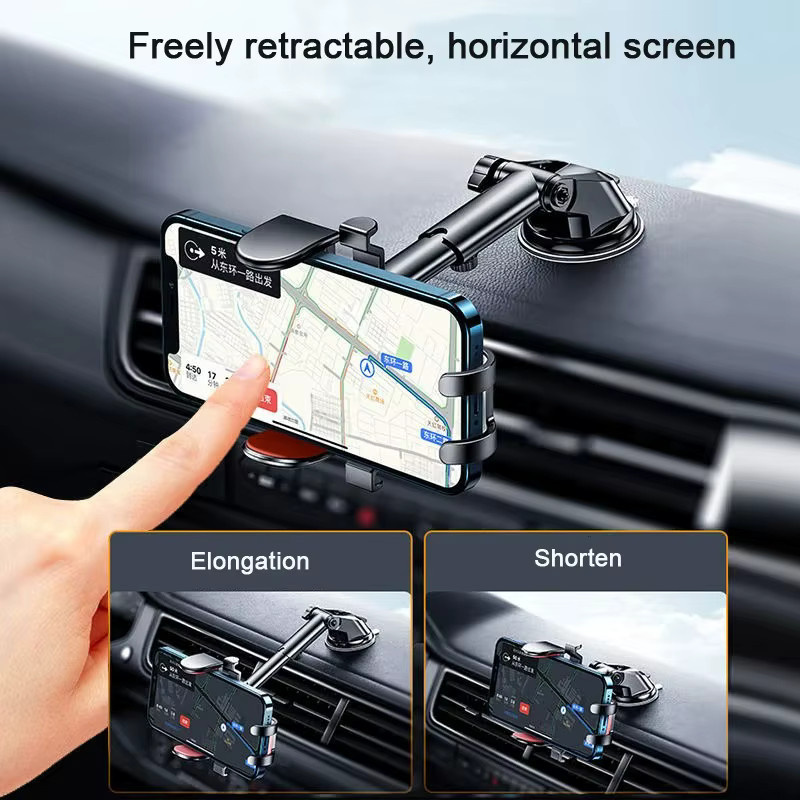 Universal Auto Handyhalterung mit Saugnapf für Armaturenbrett oder Lüftung, Multifunktions-Halterung für GPS und Navigation, Schwarz - Bild 3