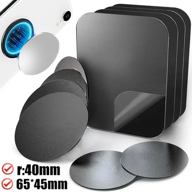 Universelle magnetische Metallplatte in Silber für Autotelefonhalter und Tablet-Halterungen - Bild 1