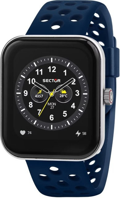 Sector Smartwatch, Edelstahl, Silikon, Schwarz, 38 mm, Unisex - Bild 1