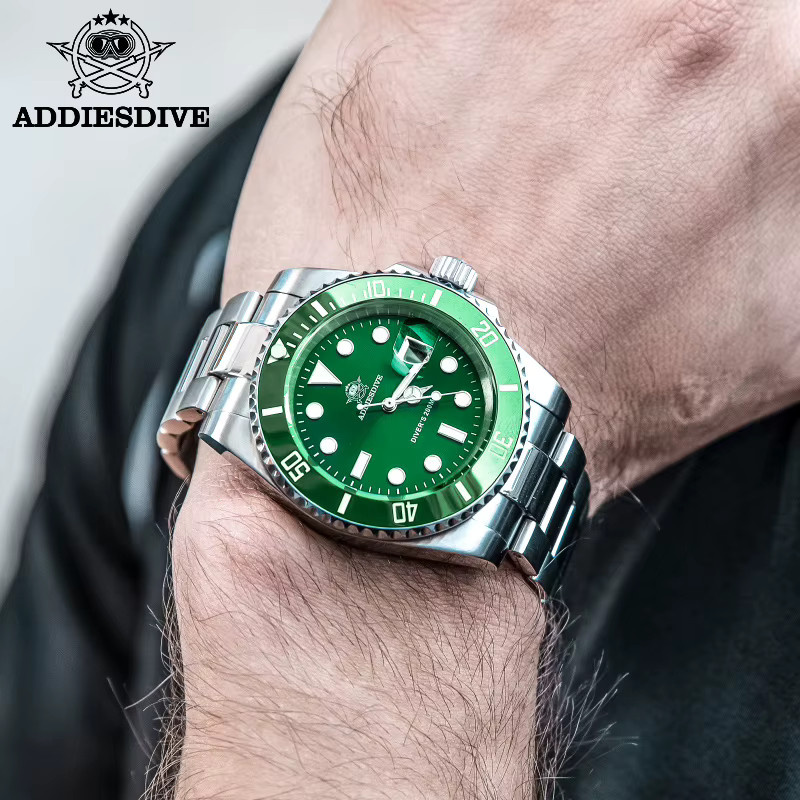ADDIESDIVE Taucheruhr, Quarz, Edelstahl, Keramiklünette, 20 ATM, Unisex - Bild 3