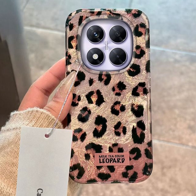 Retro Handyhülle mit Leopardenmuster in Rosa für Xiaomi Redmi Note und diverse Modelle - Bild 1