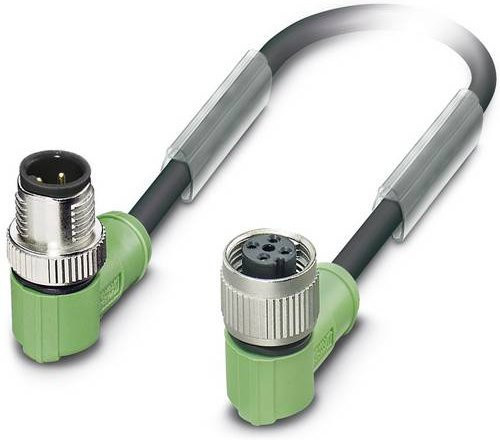 Phoenix Contact 1538762 Sensor-Aktor-Steckverbinder M8 Stecker gerade mit Buchse gerade, grau und grün, Länge: 0,60 m - Bild 1
