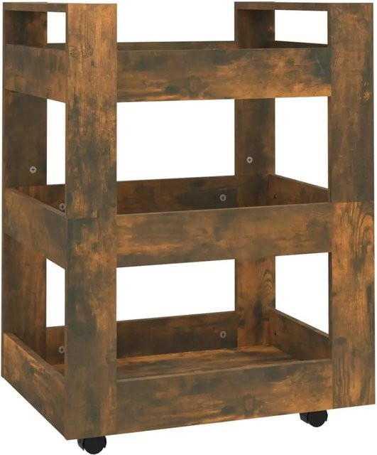 vidaXL Küchenwagen aus Holz in Räuchereiche, Braun, B/T/H: 60 x 45 x 80 cm - Bild 1