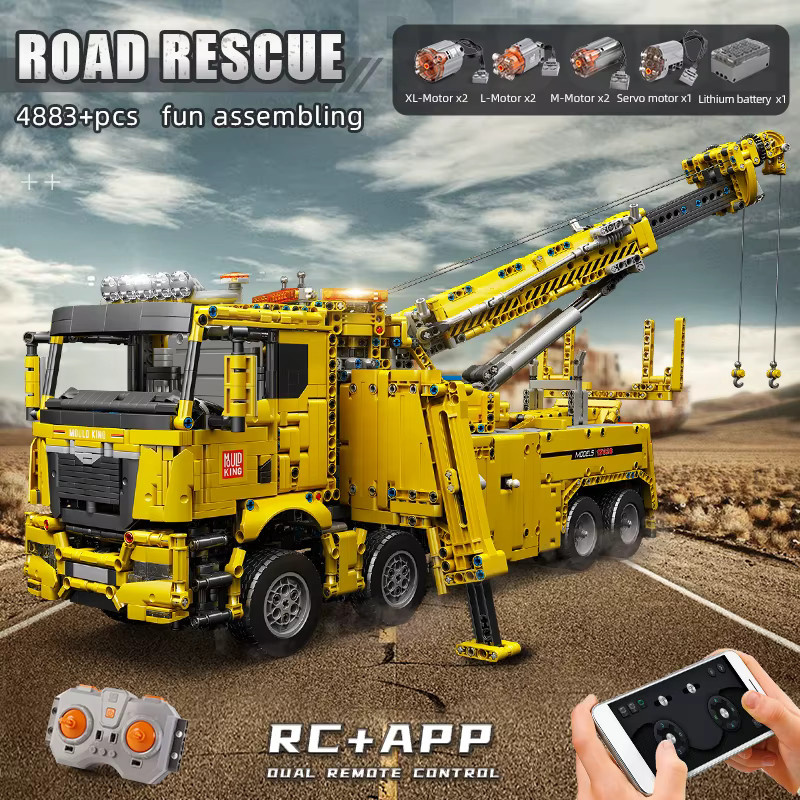 Mould King 17028 Technisches Auto, Motorisiertes Feuerwehrfahrzeug-Modell, Bausatz - Bild 4