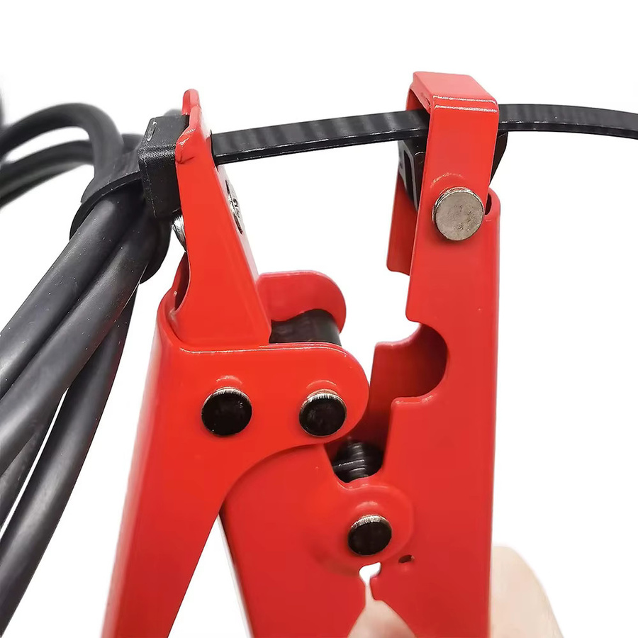 Kabelbinder-Werkzeug zum Spannen und Schneiden für Kunststoff- und Nylon-Kabelbinder mit einstellbarer Spannung, Farbe: Rot, Breite: 2,4–9 mm - Bild 3