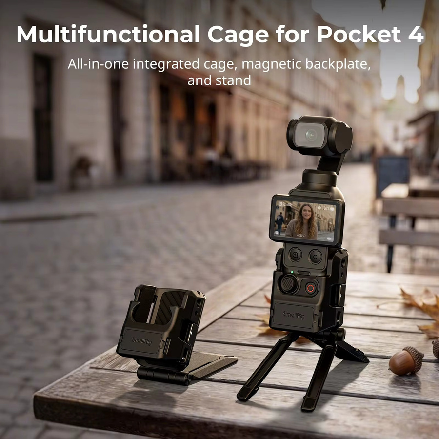 SmallRig 6003 6004 Magnetischer Rabbit Cage für DJI Osmo Pocket 4, 270 Grad verstellbarer Arca Swiss 1/4 Zoll Schraub-Tischhalter, Schwarz - Bild 2