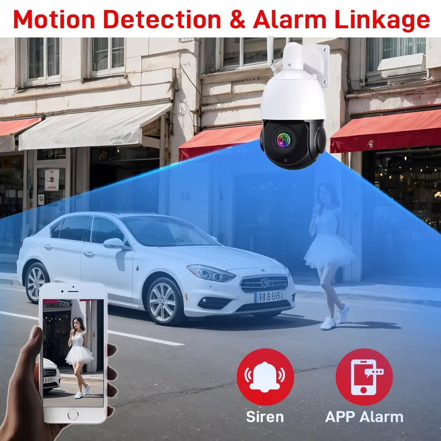 iCSee PTZ IP Kamera Outdoor mit 8MP 4K Auflösung, 50X Zoom, WiFi, Motion Alarm und Zwei-Wege Audio in Weiß - Bild 2