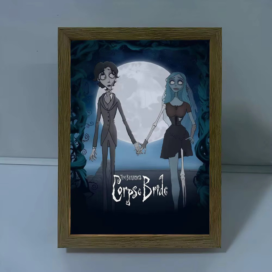 Retro Cartoon Corpse Bride Klebeposter aus Kraftpapier in Braun und Multicolour für dein Zimmer oder Café - Bild 3