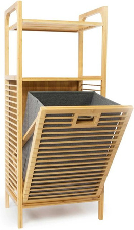 osoltus Badregal EDGE Wäschesammler aus Bambus in Natur Braun, B/T/H: 30 x 30 x 95 cm