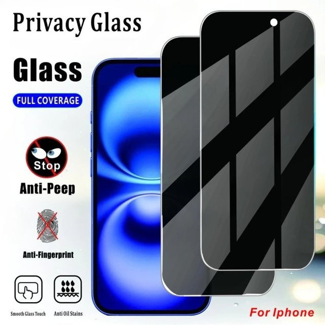 ZMZE 2er-Pack Anti-Spionage Vollbild-Displayschutzfolie aus mattiertem Panzerglas für iPhone 17 16 15 14 13 12 11 Pro Max Plus und Air Modelle - Bild 1