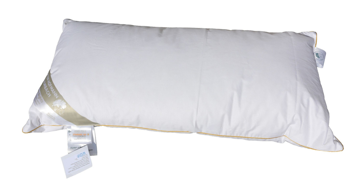 Frankenstolz Franken Flauschi 3-Kammer-Kopfkissen mit weicher Daunenhülle, Weiß, B/H: 40 x 80 cm - Bild 1