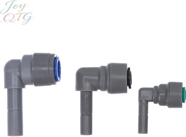 JINHF Push-in-Fittings Winkelverbinder aus Kunststoff für Rohre und Schläuche, Stecker-Buchse-Schnellanschluss, Grau - Bild 1
