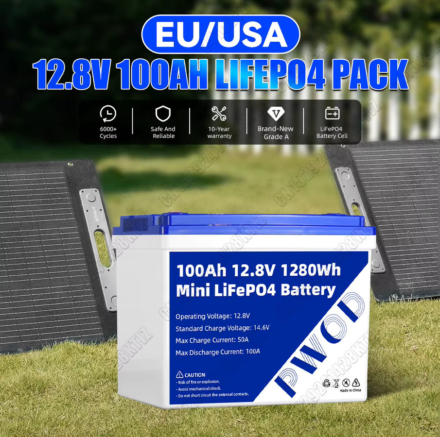 PL Stock LiFePO4-Batterie 12V 100Ah Lithium-Eisenphosphat BCI Gruppe 24 Blau - Bild 7