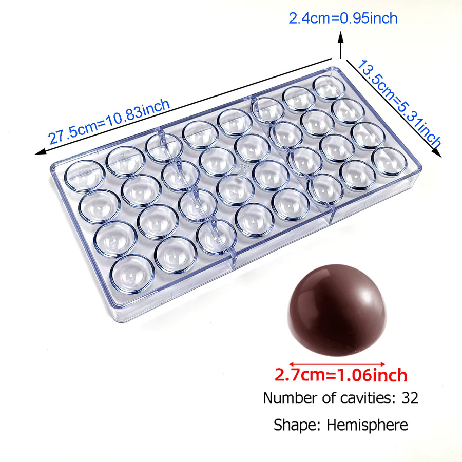 ALICAKE Schokoladenform aus Polycarbonat in runder Form, transparent, für Bonbons und Gebäck - Bild 3
