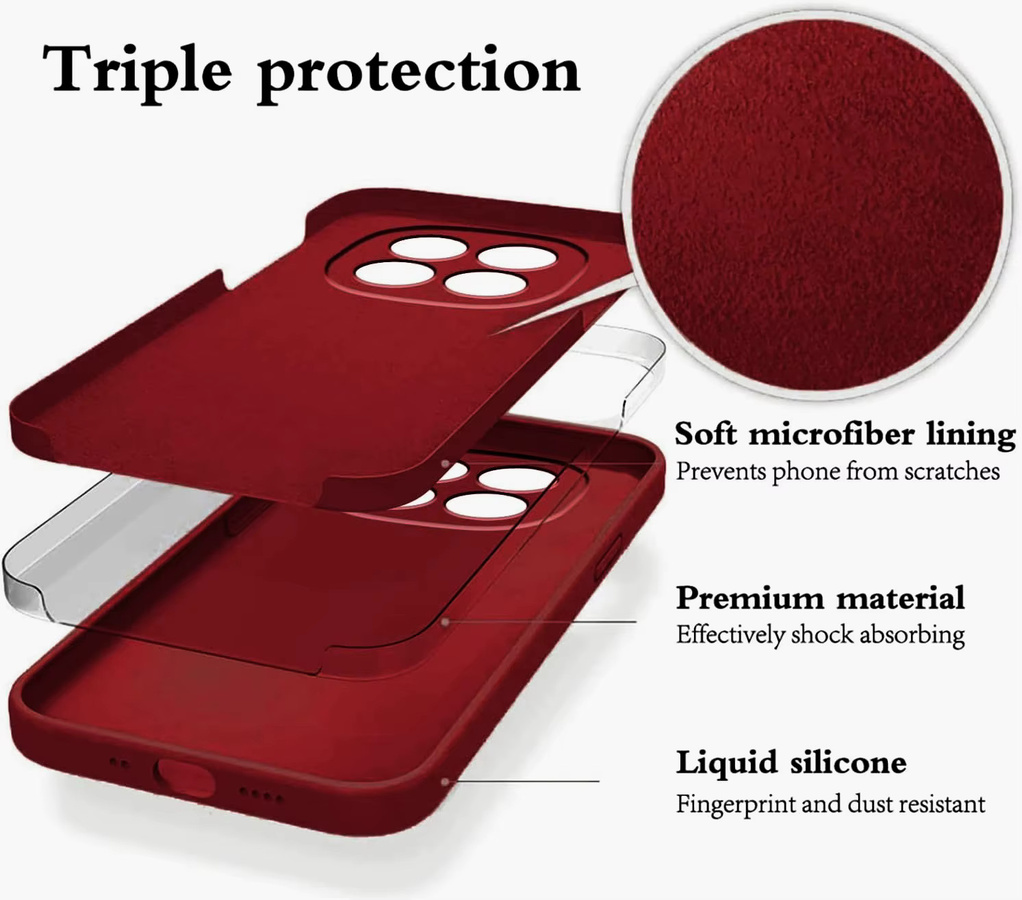 Stoßfeste Silikon Handyhülle für Xiaomi Redmi Note 14 Pro, Note 14, Note 13 Pro und Note 13 in Rot - Bild 5