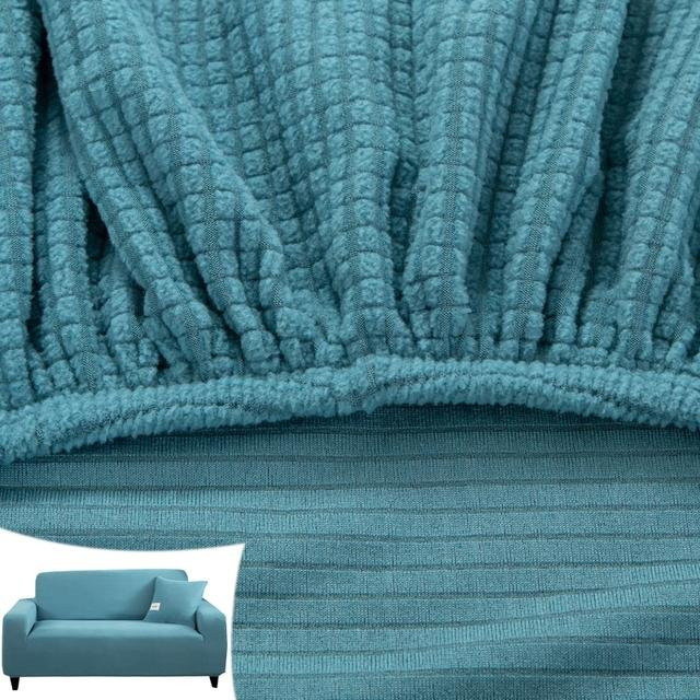 FORTUBI Jacquard Ecksofa-Bezug aus elastischem Polar Fleece für L-förmige Sofas, 3-Sitzer, Breite: 190-230 cm - Bild 1