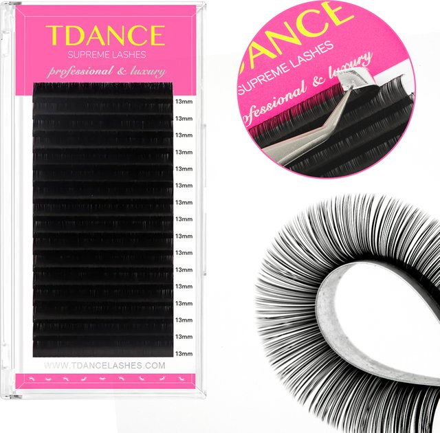 TDANCE Einzelne Wimpernverlängerung, 16 Reihen, Black, Unisex - Bild 1