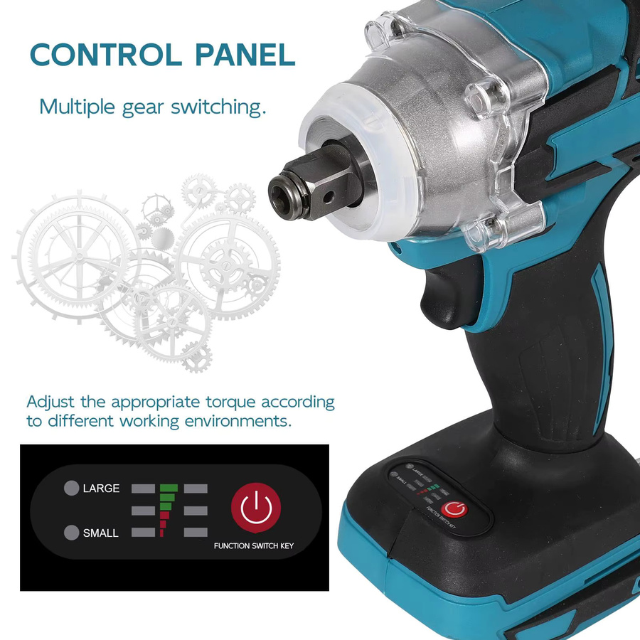 Makita Bürstenloser kabelloser Schlagschrauber mit 520 Nm Drehmoment für 18V LXT Akkus in Blau - Bild 6