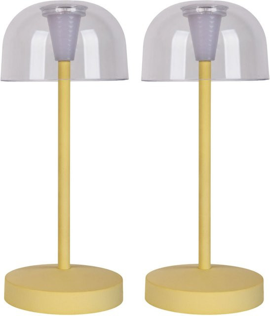 Näve GOMBA Akku-Tischleuchten 2er Set, gelb, Höhe: 18,5 cm - Bild 1
