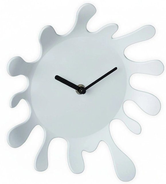 Relaxdays Wanduhr Farbklecks in Weiß aus Kunststoff, B/H/T: 25 x 22,5 x 6 cm - Bild 1