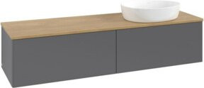 V&B Waschtischunterschrank Antao ohne Frontstruktur in Anthrazit mit Eichenoptik, B/T: 160 x 50 cm - Bild 1