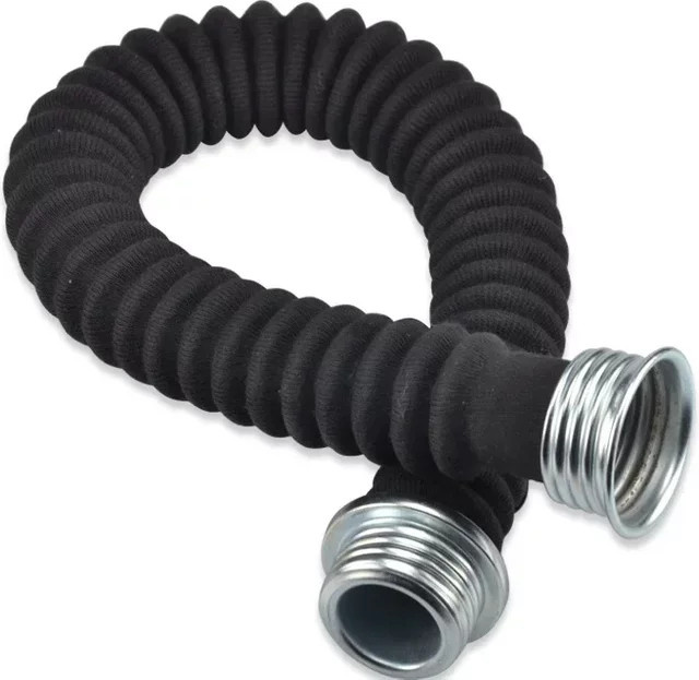 Schlauch für Gasmasken und Atemschutzgeräte mit RD40 R40 Schnittstelle 40 mm Anschluss, Schwarz, Material Kunststoff - Bild 1