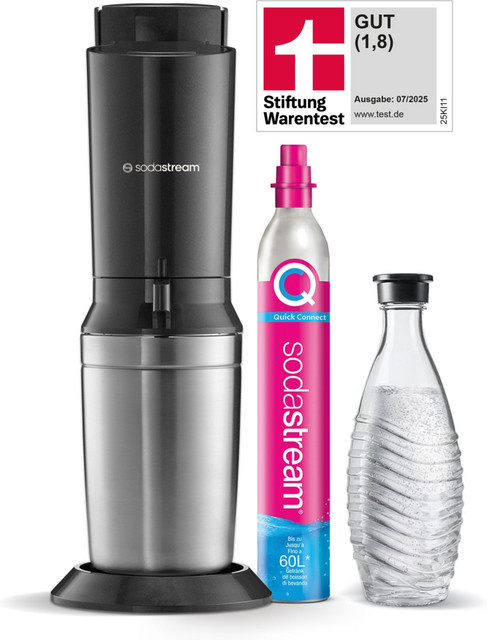 SodaStream Crystal Wassersprudler in Schwarz inklusive 0,7 l Glaskaraffe und Zylinder - Bild 1