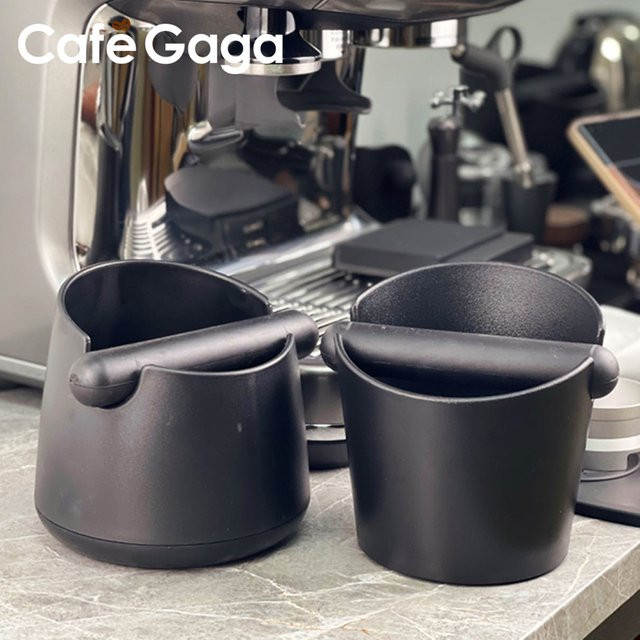 CafeGaGa Espresso Knock Box Kaffeesatz Behälter in Schwarz, runde Anti-Slip Dump Bin aus Kunststoff für Barista Zubehör - Bild 1