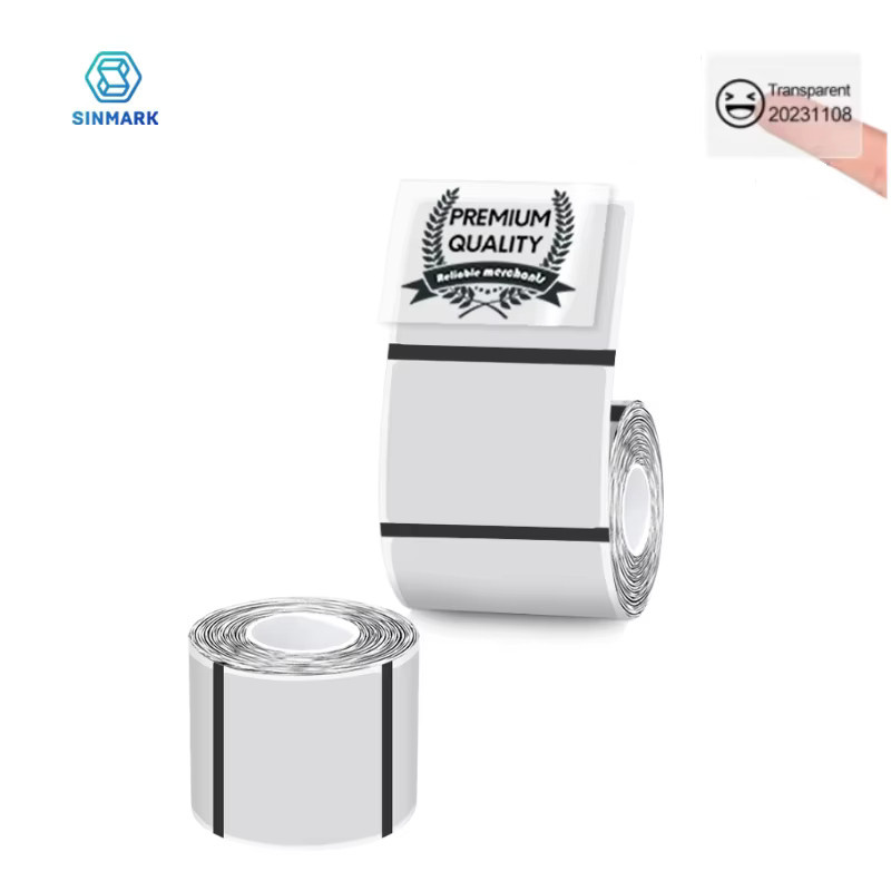 DETONG Transparente Thermoklebe Etikettenrolle aus Papier für Phomemo M110 M200 M120 M220 E210 P50 DETONG P1 SINMARK SK20 - Bild 2