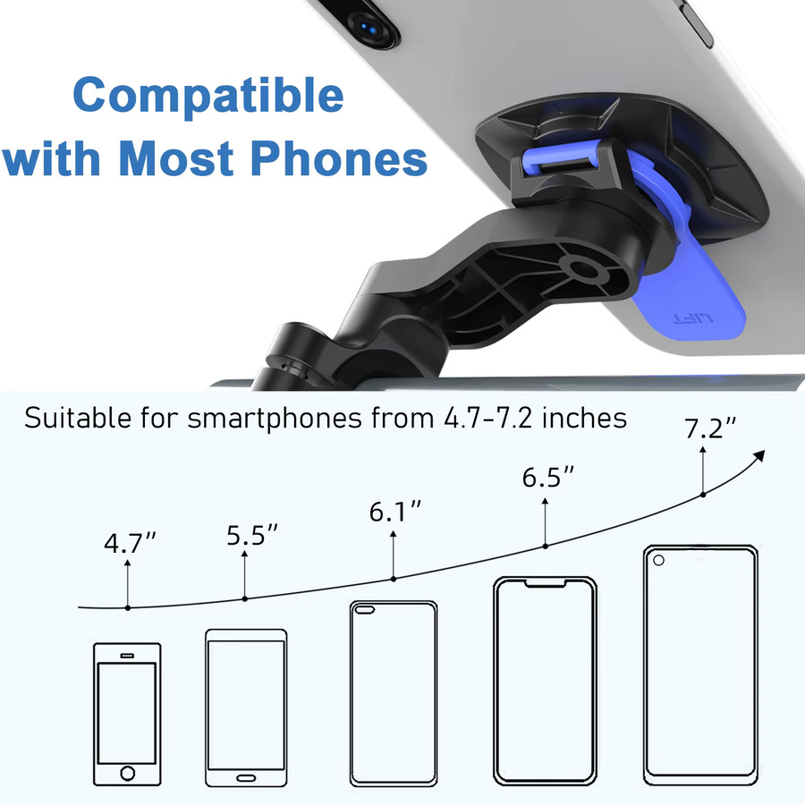 Motorrad-Telefonhalterung mit Vibrationsdämpfer und Schnellwechselbefestigung in Blau - Bild 4