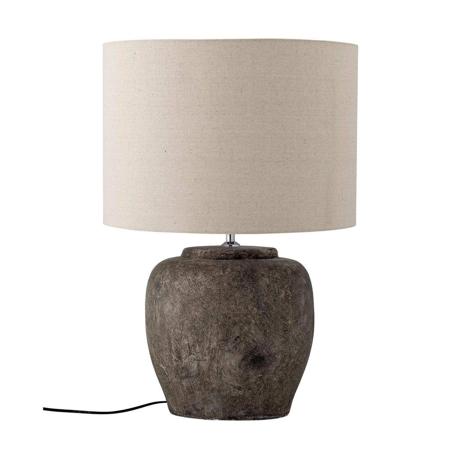 Bloomingville Isabelle Tischlampe aus Keramik in Graubraun mit Leinen-Schirm, Höhe: 44 cm, Breite: 62 cm - Bild 1