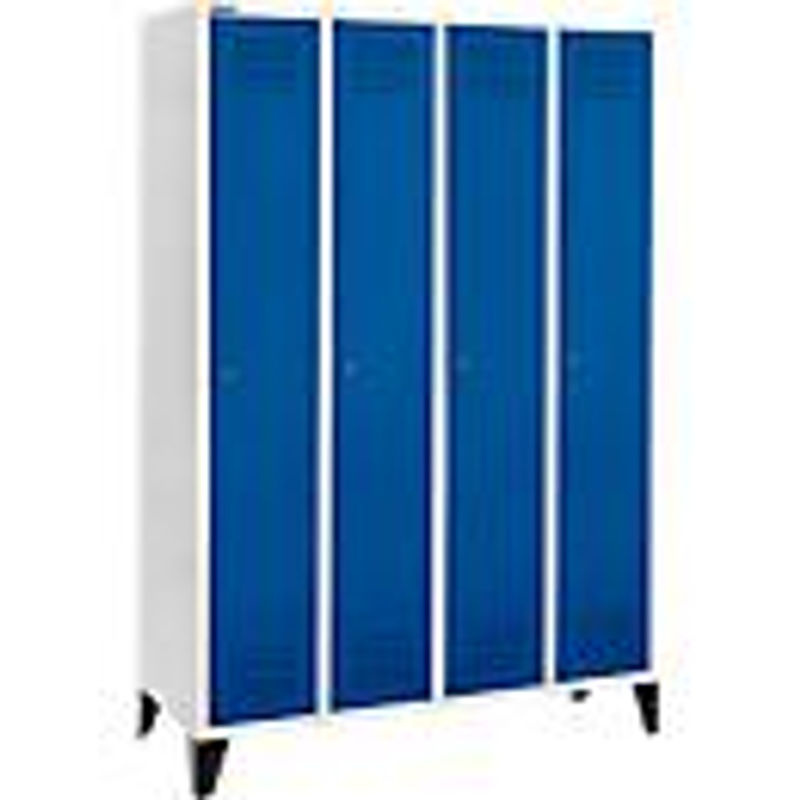 Schäfer Shop Genius Kleiderspind mit Füßen, 4 Abteile, Zylinderschloss, Farbe: Enzianblau, Abteilbreite: 300 mm - Bild 2
