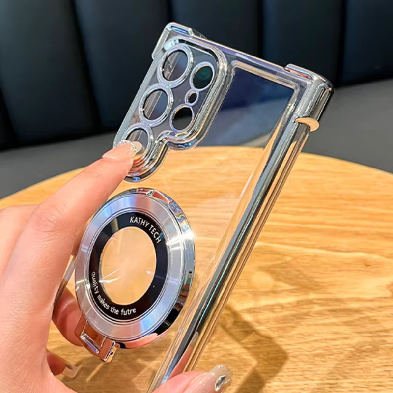 Magnetische transparente Schutzhülle mit Ständer und Acryl-Rückseite für Samsung Galaxy S26 Ultra und S25 Ultra - Bild 2