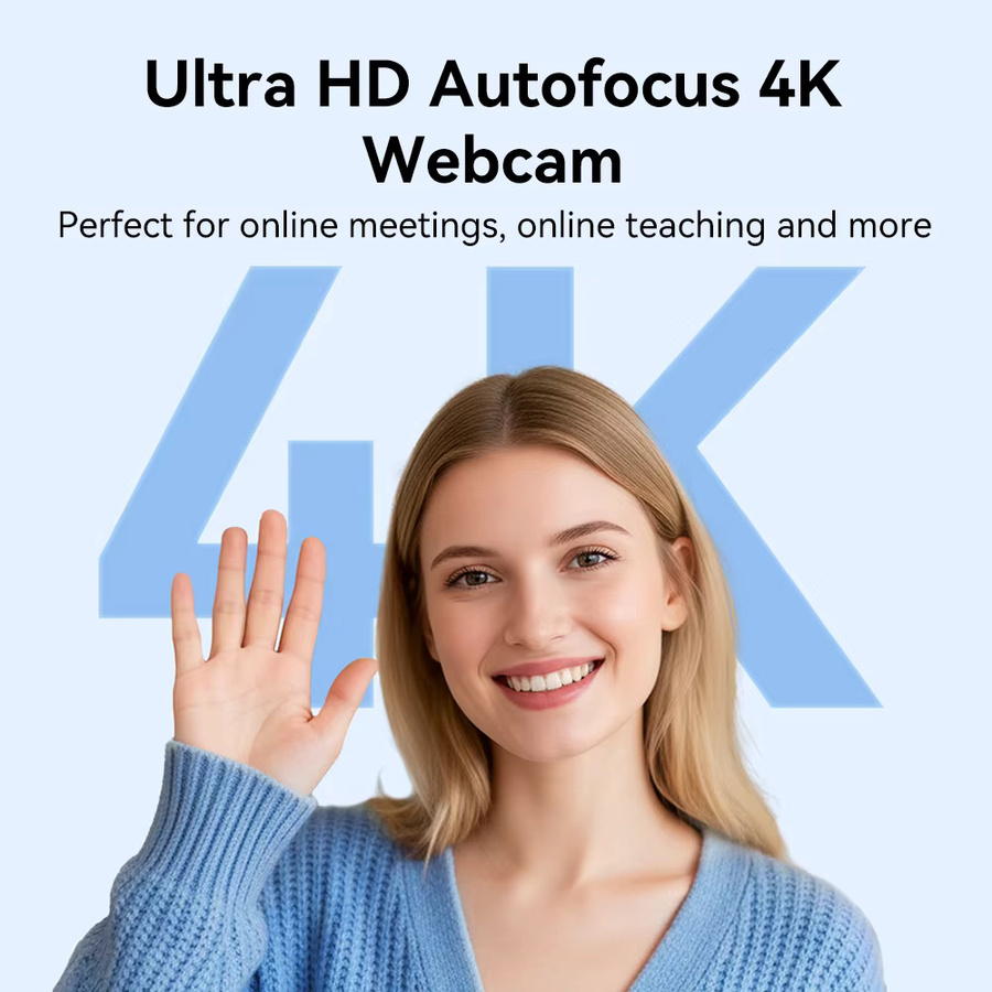 EMEET 4K UHD Webcam mit Autofokus und Mikrofonen in Schwarz für PC und Laptop - Bild 2