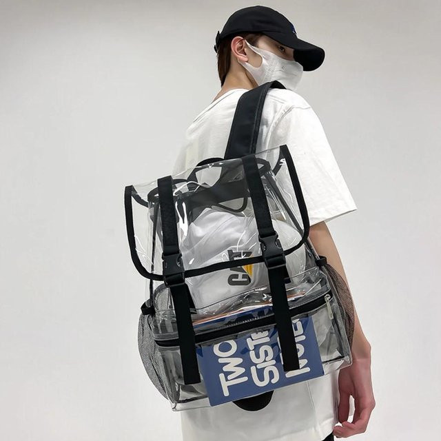 Wasserdichter Laptop-Rucksack von weixier aus transparentem PVC in Schwarz - Bild 1