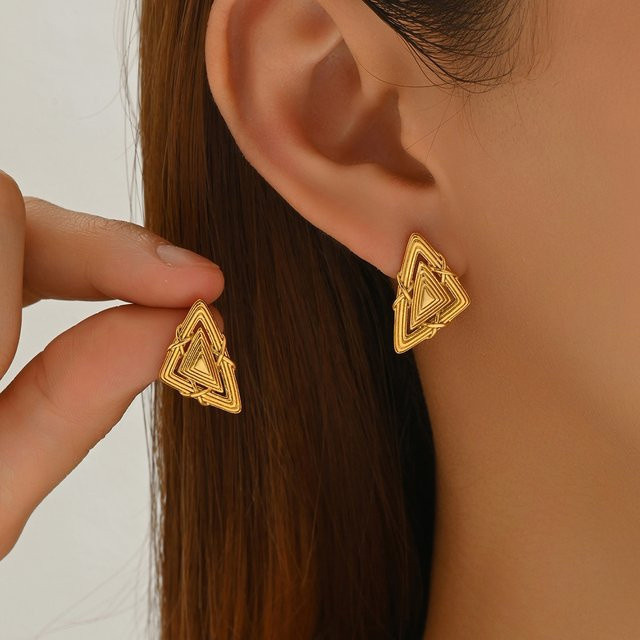 Erpels Ohrstecker, Edelstahl, 18 Karat vergoldet, Gold, Damen, Vintage - Bild 1