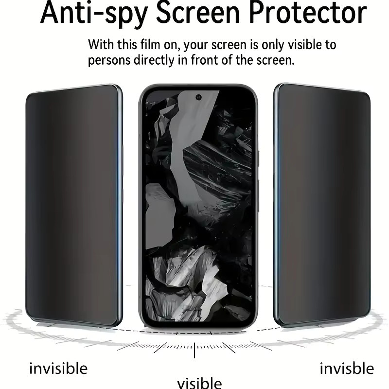 3er-Set Sichtschutzfolie und Linsenschutzfolie für Google Pixel 6 7 8 9 Pro XL, transparent, kompatibel mit Fingerabdruck-Entsperrung - Bild 2