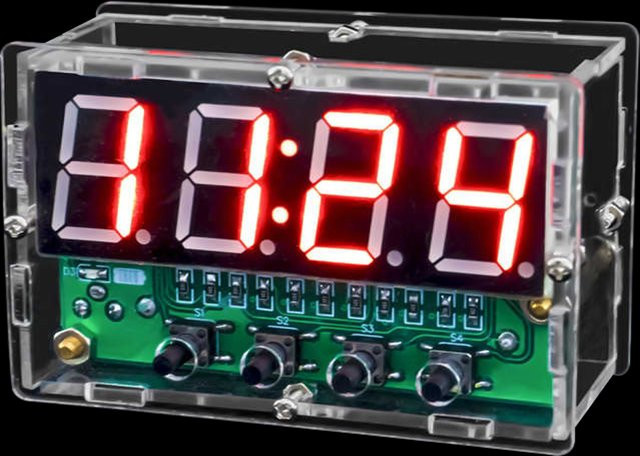 DIY Elektronische Multifunktions-Digitaluhr als Lötset inklusive Netzteilkabel - Bild 1