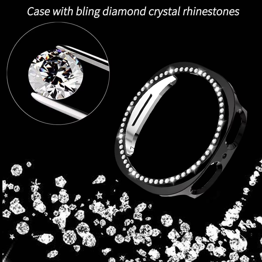 CAOWTAN Schutzhülle für Samsung Galaxy Watch, Diamant, Schwarz, Kunststoff - Bild 2