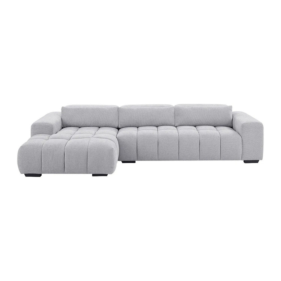 Loponza Ecksofa in Grau ohne Schlaffunktion mit Stoffbezug, Breite: 312 cm - Bild 2