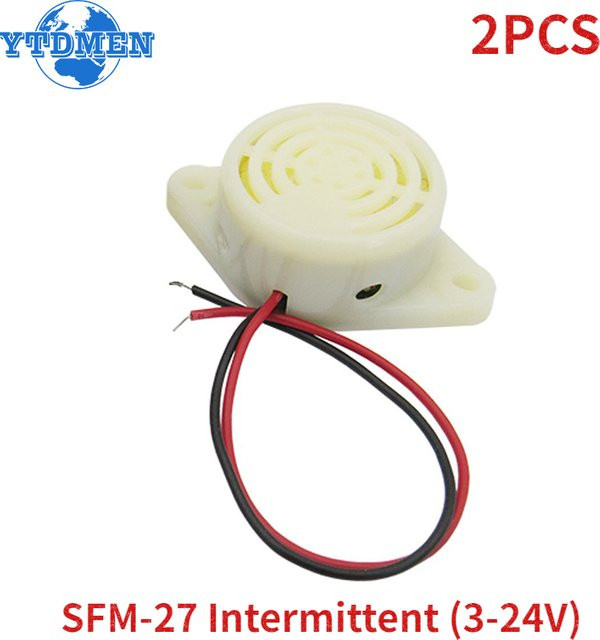 YTDMEN 2er-Set Elektronischer Summer mit 95dB Alarm, Intermittierend, 3-24V, Weiß, für Arduino - Bild 1