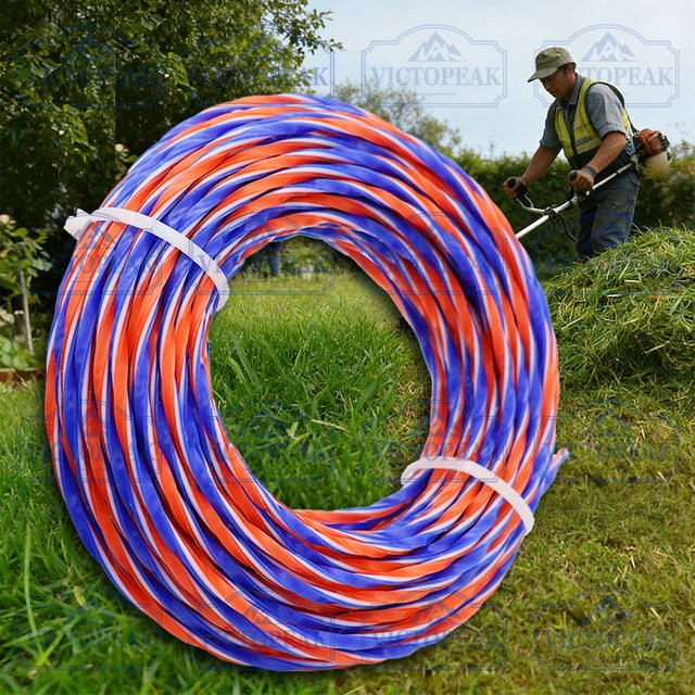 Victopeak Trimmerleine Gedreht 3,0 mm Multicolour Ersatzteil für Freischneider und Gartenwerkzeug - Bild 1
