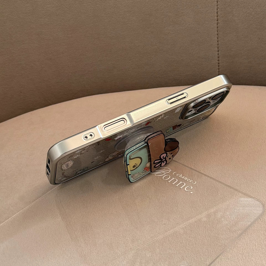Stoßfeste iPhone Schutzhülle mit Cartoon-Welpen-Design und integriertem Handyhalter für Apple iPhone 16 15 14 13 Pro Max - Bild 4