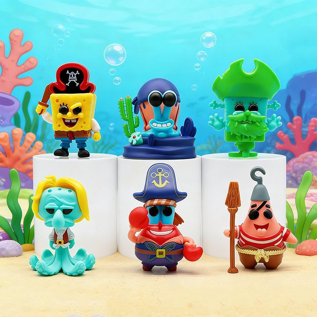 Potdemiel Spongebob Schwammkopf Piraten-Figuren, 6-teiliges Set - Bild 1