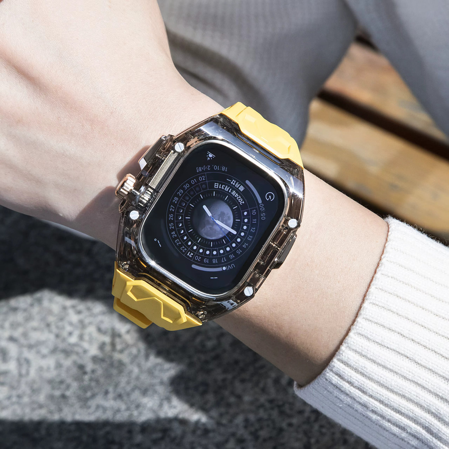 CAOWTAN Mod-Kit für Apple Watch Transparent Gehäuse und Armband DIY Zubehör für Series 11 10 9 8 7 6 5 4 SE und Ultra 3 2 49mm 45mm 44mm 41mm - Bild 2