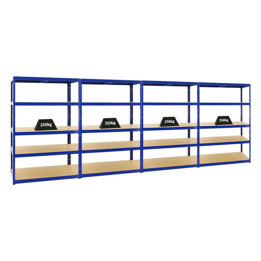 4er Set PROREGAL Schwerlastregal Big Elephant M, Blau, H 180 x B 120 x T 60 cm, Fachlast 250 kg - Bild 2